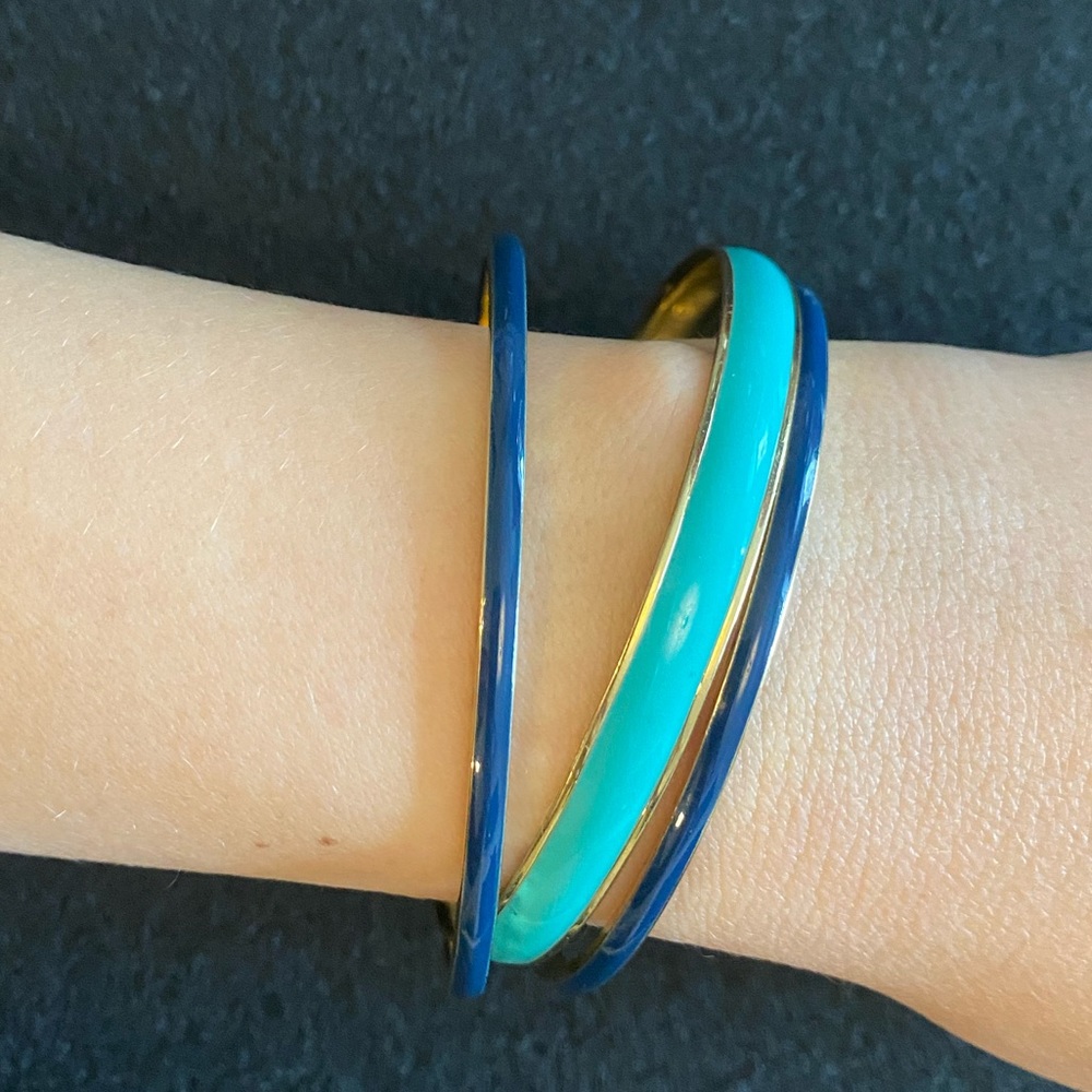 Set of 3 J crew gold enamel bracelets